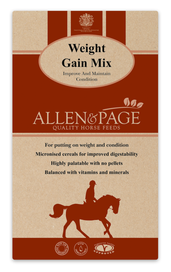 Allen & Page Weight Gain Mix for horses on a white background