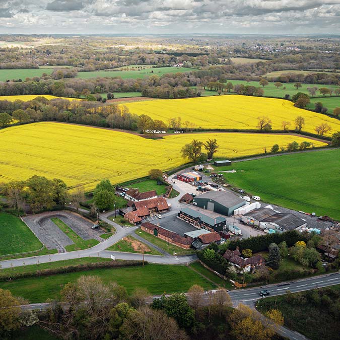 Aerial view of Whipley Manor Frm