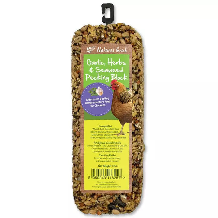 Natures Grub Garlic & Herb Pecking Block 330g