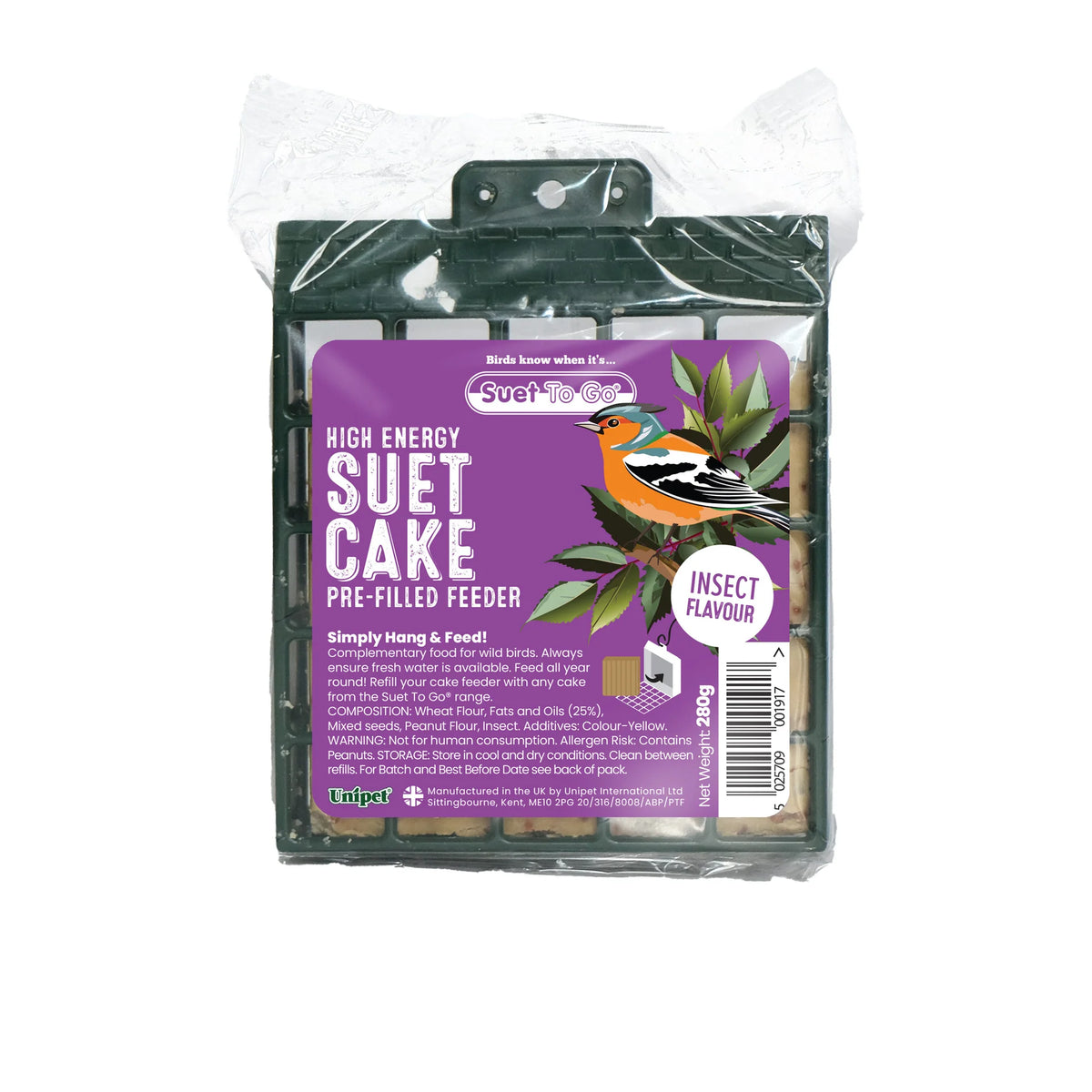 Suet To Go Pre-Filled Block Feeder Insect Flavour