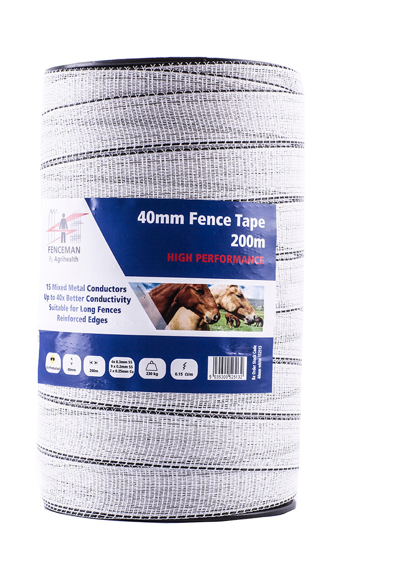 Fenceman White Tape HP 200m 40mm