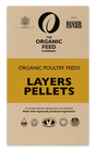 Package of Organic Feed Company Layers Pellets on a white background