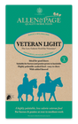 Allen & Page Veteran Light horse feed packaging with green and brown design.