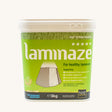 Laminaze product container with green label on a white background
