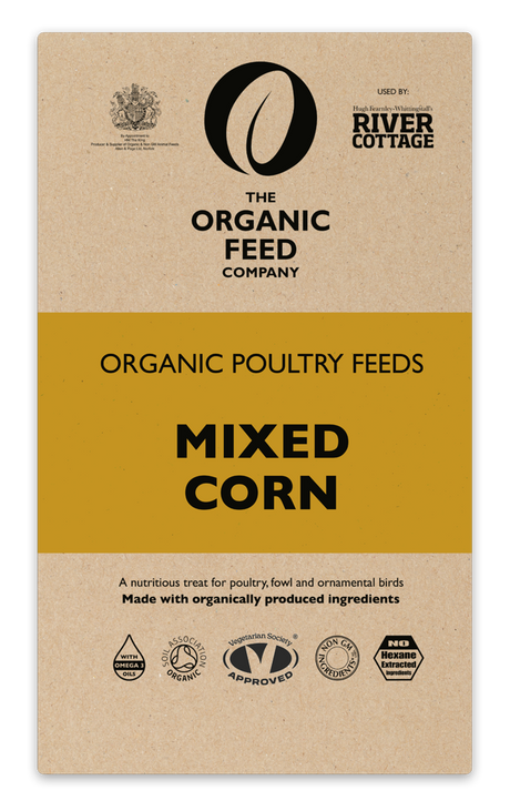 Package of Organic Feed Company Mixed Corn for poultry